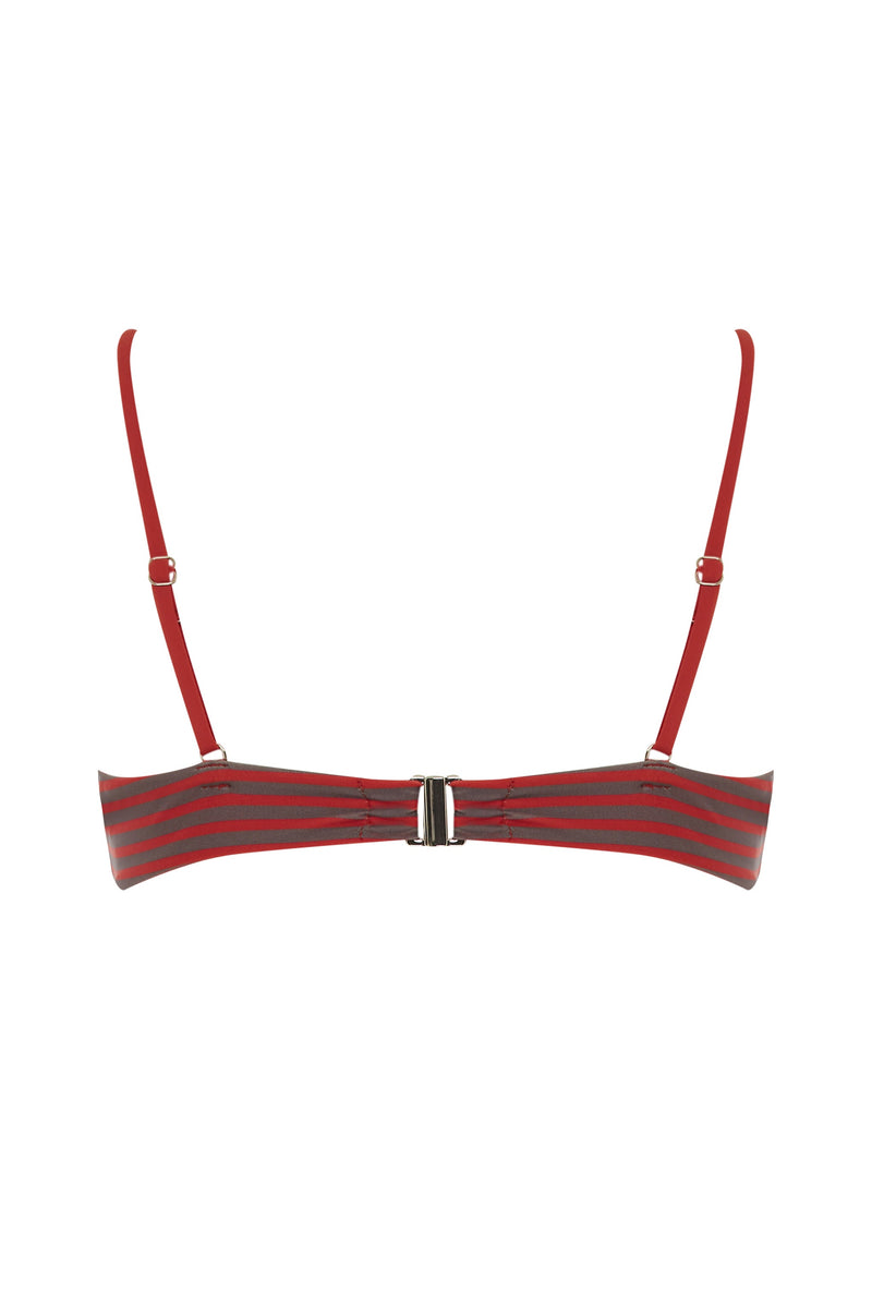 Jeanie Bikini Top | Red Stripe