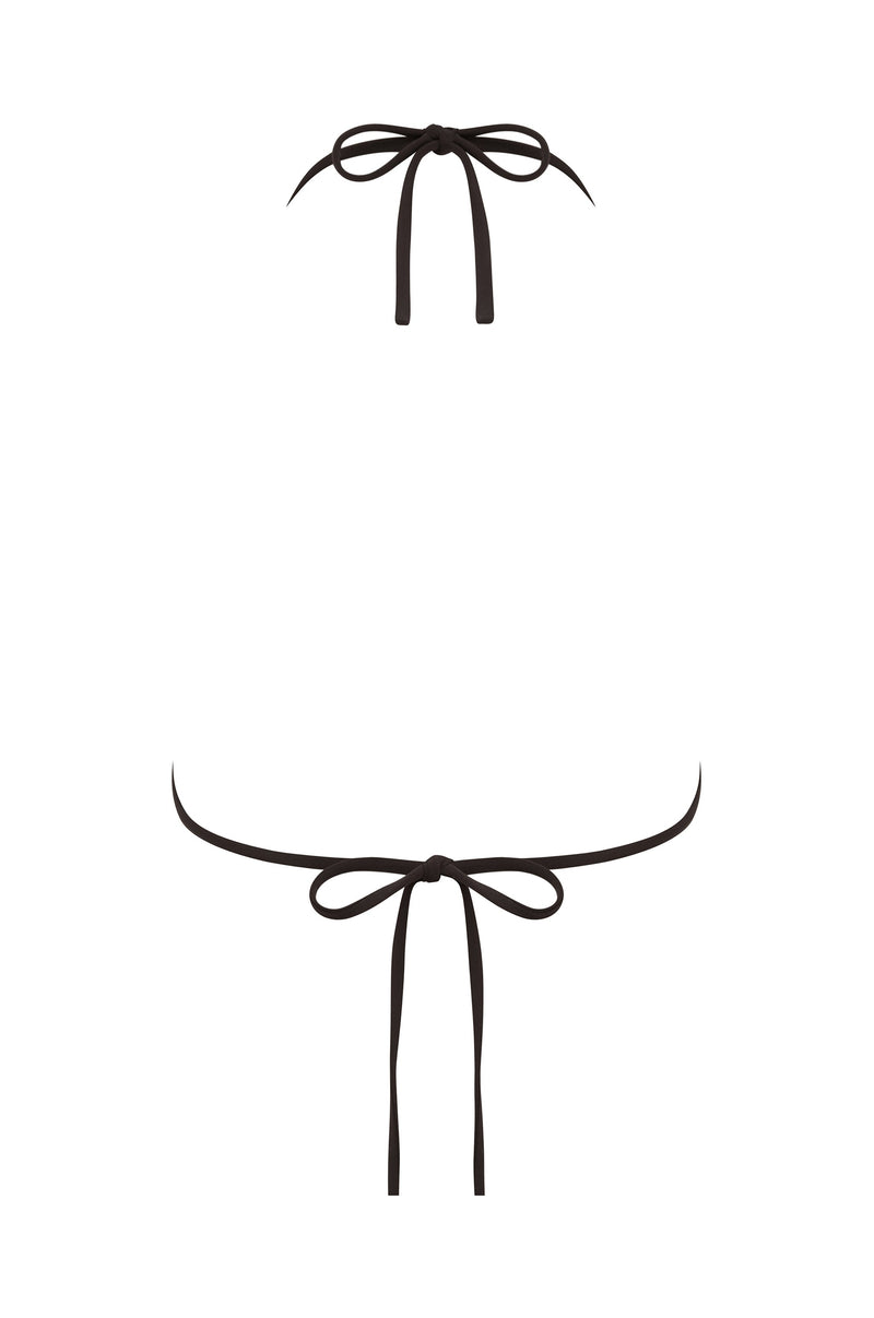 Juni Bikini Top | Brown Polka Dot